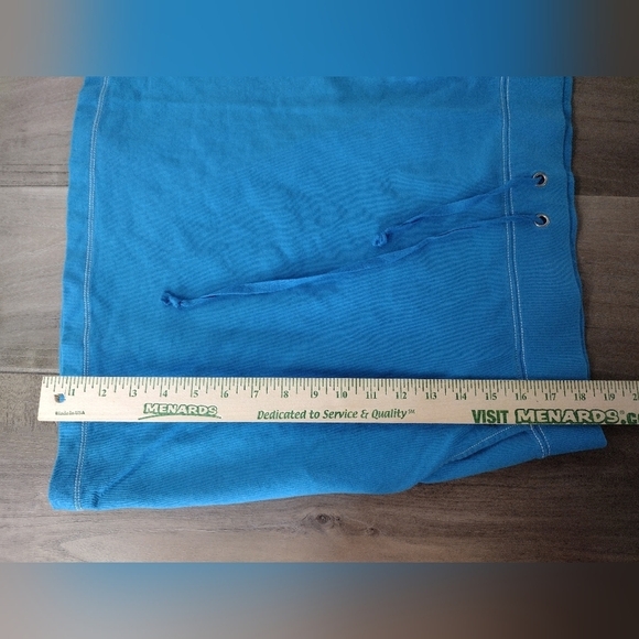 Lands' End turquoise blue jersey knit athleisure skirt with drawstring waist - Picture 9 of 9